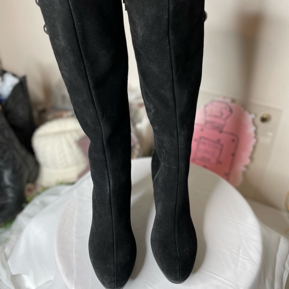 Black suede tall boots from La Canadienne Sz6